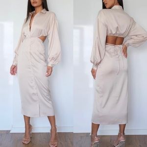 NWT MISSGUIDED MIDI CUTOUT DRESS | SIZE 8